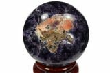 Polished Chevron Amethyst Sphere - Morocco #97709-1